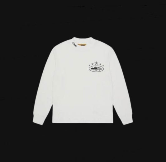 Corteiz 5 Star Alcatraz Waffle L/S White & Black