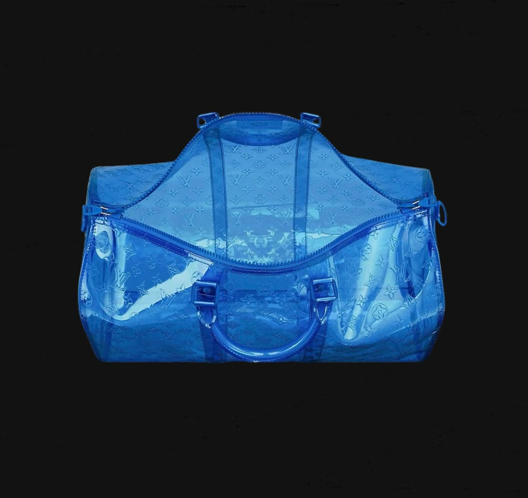 Louis Vuitton Keepall Bandouliere Monogram 50 Duffel Blue