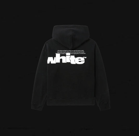 Off White Logo Hoodie Black