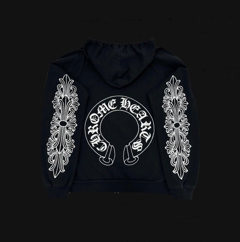 Chrome Hearts Horse Shoe Floral Hoodie