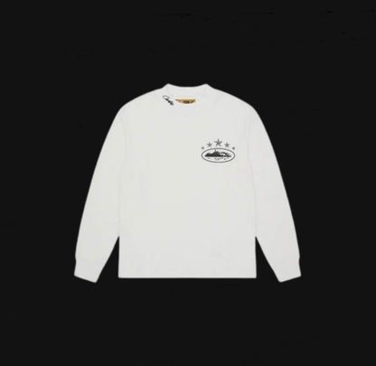 Corteiz 5 Star Alcatraz Waffle L/S White & Black