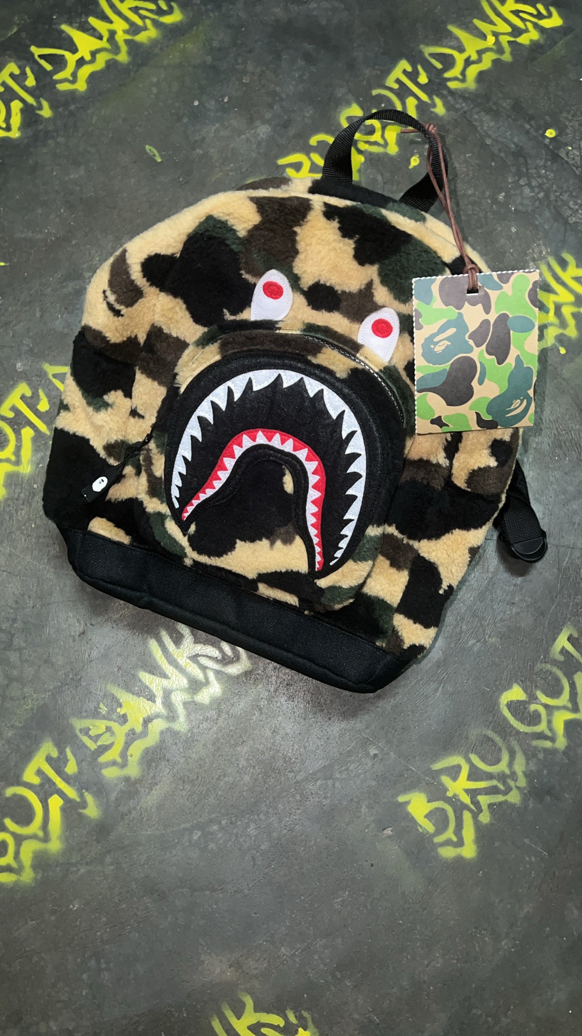 Bape 1st Camo BOA Shark Daypack Yellow