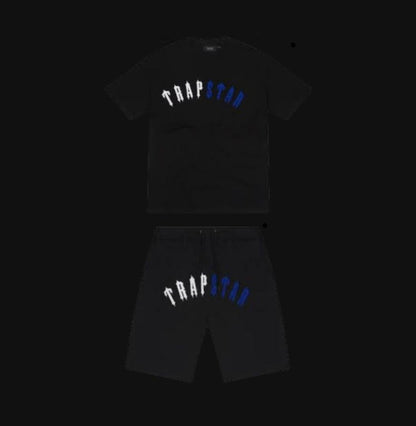 Trapstar Irongate Arch Chenille Tee and Shorts set Black