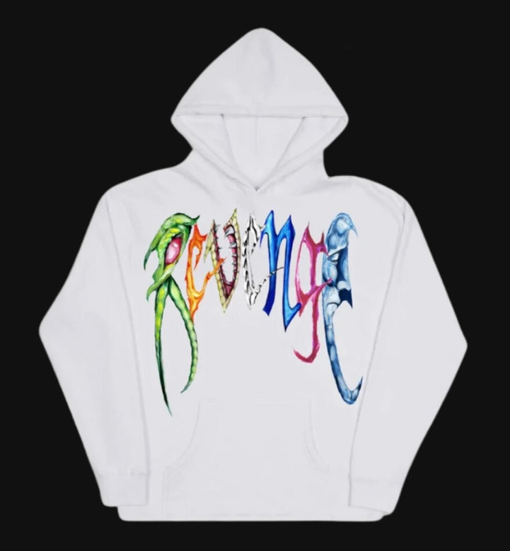 Revenge x Trippie Redd Arch Logo Hoodie White