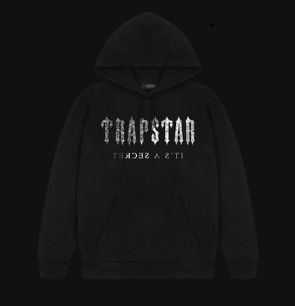 Trapstar Decoded Monochrome Paisley Hoodie Black