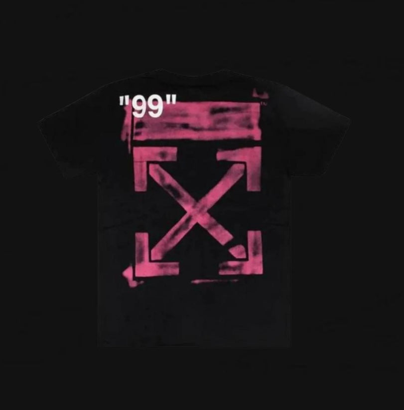 OFF-WHITE STENCIL BLACK FUCHSIA OVERSIZED TEE