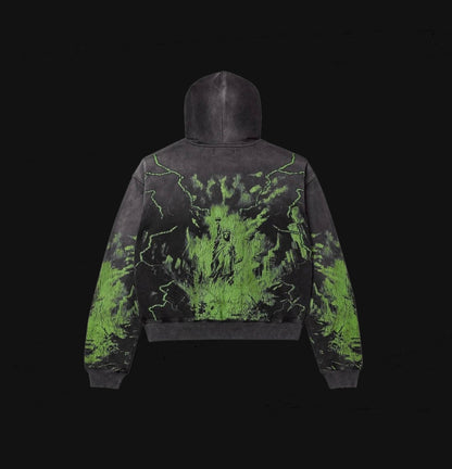 Vale Forever Nightmare Zip Up Hoodie Black/Green