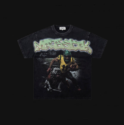 Majestik Bulldog Football Graphic Crop Tee