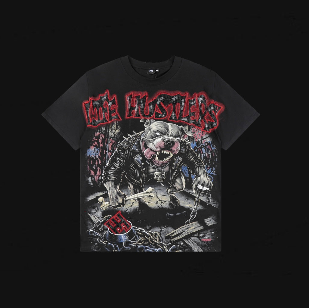 Life Hustlers Pitbull Rhinestone Tee