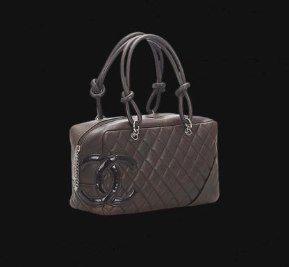 Chanel Brown Cambon Ligne Shoulder Bag Dark brown Leather