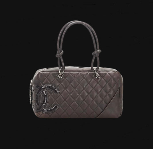 Chanel Brown Cambon Ligne Shoulder Bag Dark brown Leather