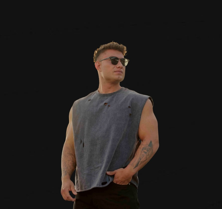 Young La - 3022 Anarchy Cropped Tank Tee