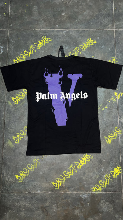 Vlone x Palm Angels Black/Purple Staple Tee