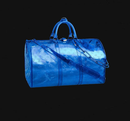 Louis Vuitton Keepall Bandouliere Monogram 50 Duffel Blue
