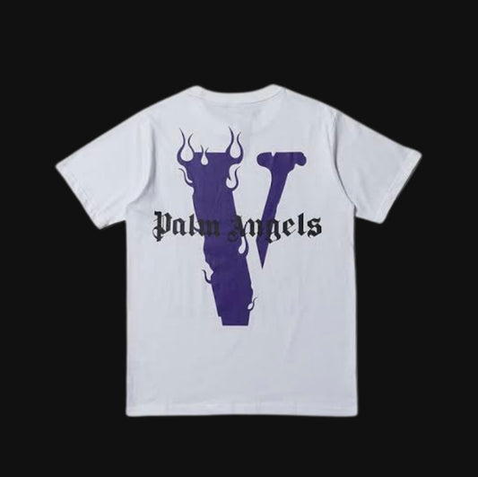 Vlone x Palm Angels Staple White/Purple Tee