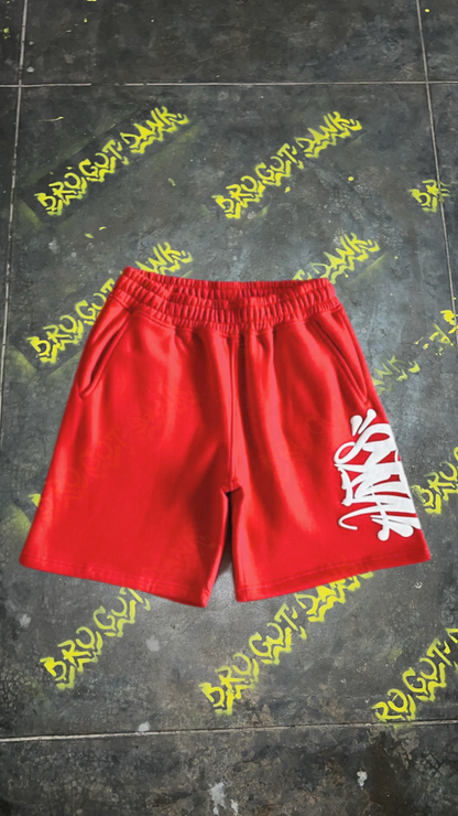 Syna World Logo Tee and Shorts Set - Red/White