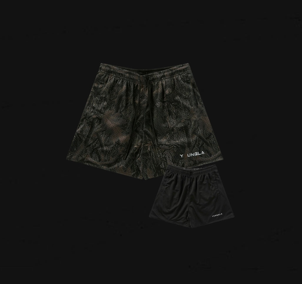 Young La Reversible 1117 - Tree Camo Mesh Shorts
