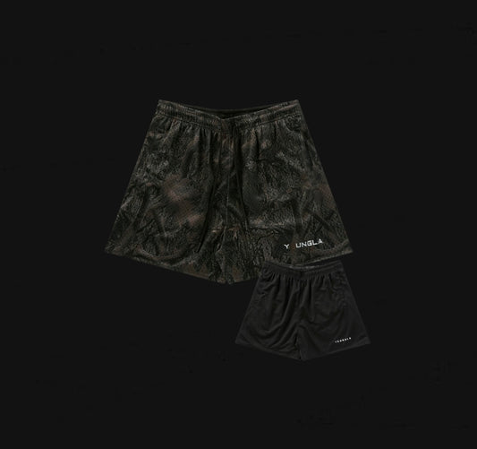 Young La Reversible 1117 - Tree Camo Mesh Shorts