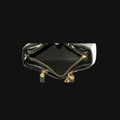 Christian Dior Black Patent Cannage Leather Bag [Pre-Owned]