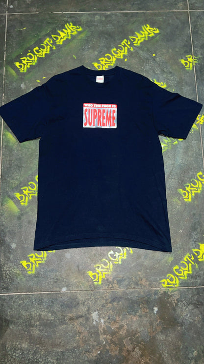 Supreme ‘Who TF is Supreme Tee’ Navy