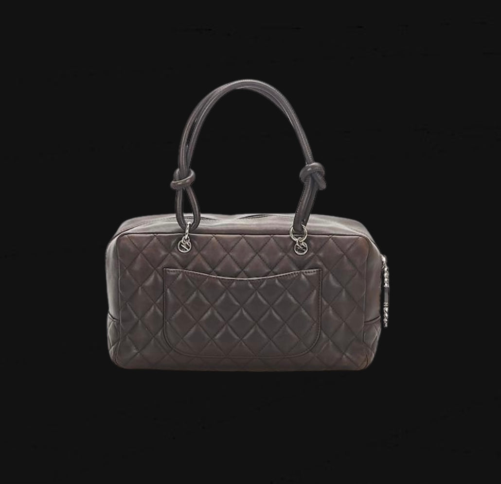 Chanel Brown Cambon Ligne Shoulder Bag Dark brown Leather