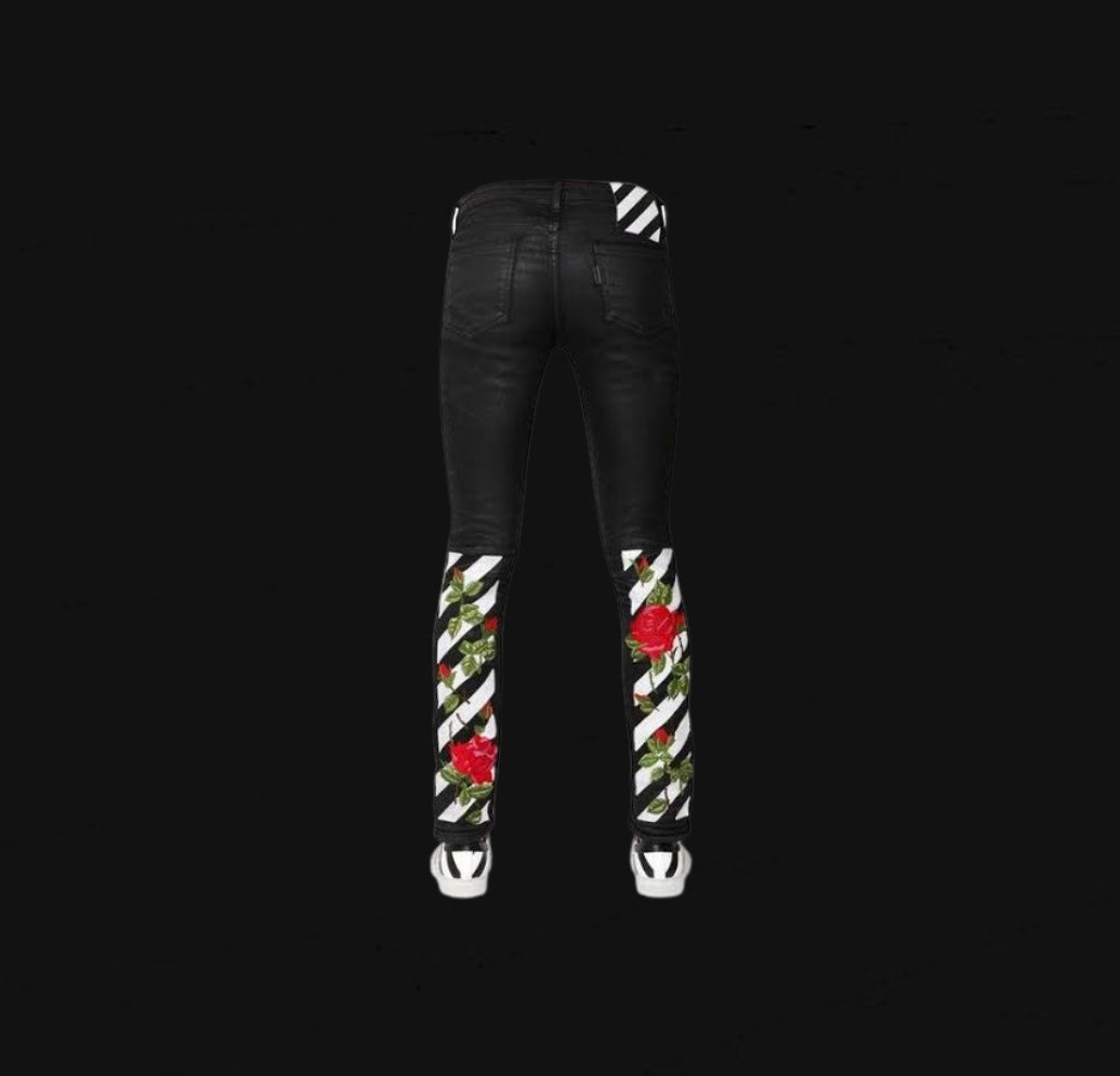 Off White Roses Skinny Jeans Women’s