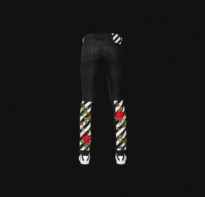 Off White Roses Skinny Jeans Women’s
