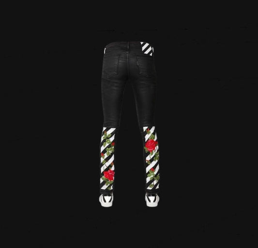 Off White Roses Skinny Jeans Women’s