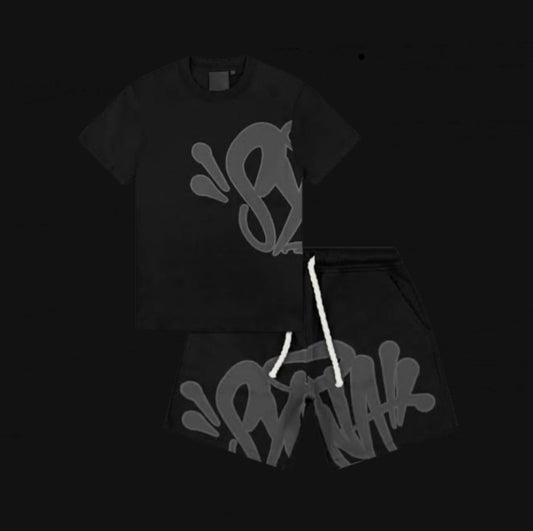 Syna World Logo Tee and Shorts Set - Black/Black