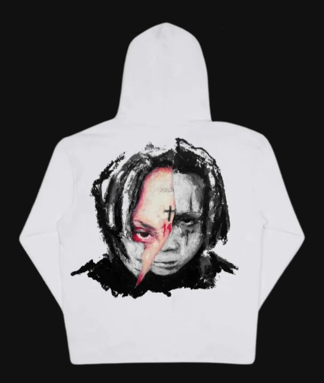 Revenge x Trippie Redd Arch Logo Hoodie White