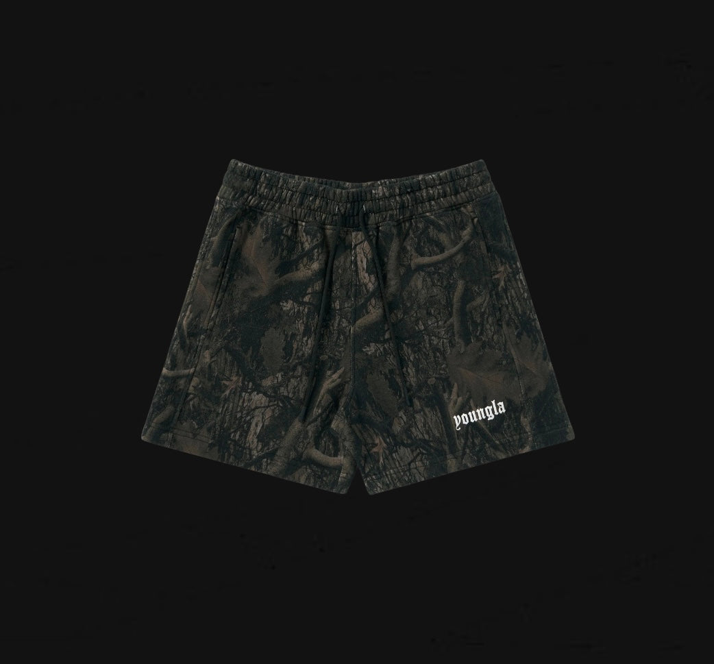 Young La 1118 Tree Camo Cotton Shorts