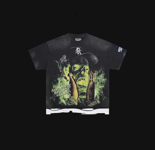 RoughPlay Ghost Face Black Tee