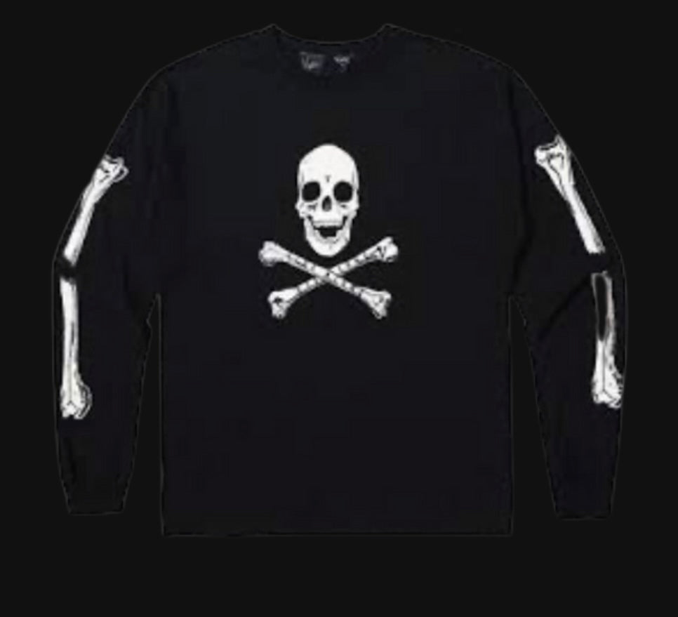 Vlone L/S Skull And Bones Body Tee Black