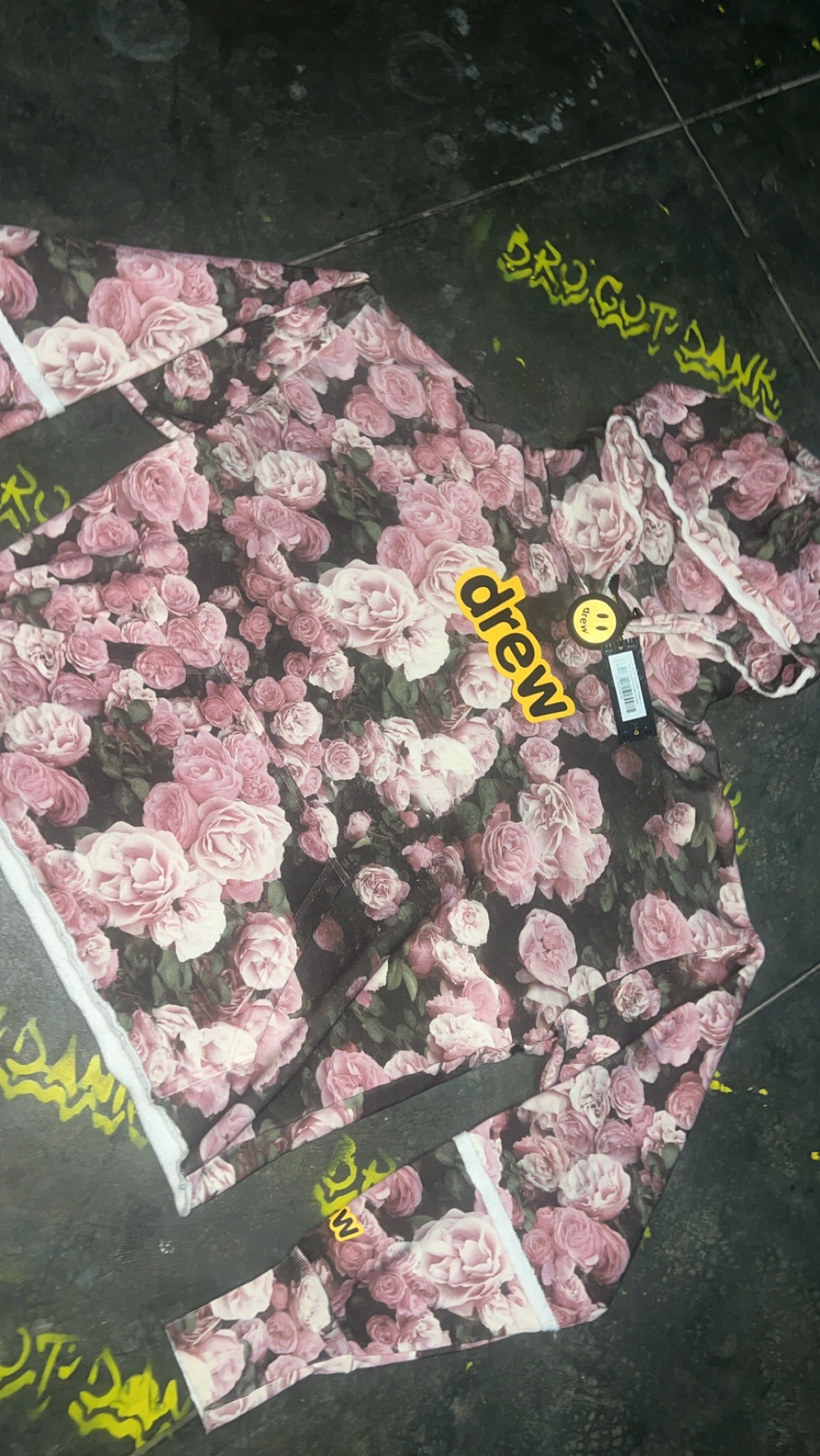 drew house secret deconstructed hoodie roses