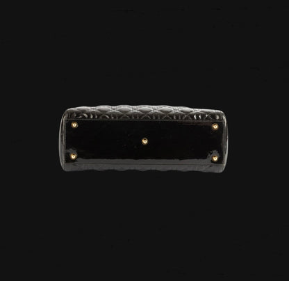 Christian Dior Black Patent Cannage Leather Bag [Pre-Owned]