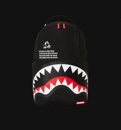 SprayGround Black Recycled Core Shark Bagpack