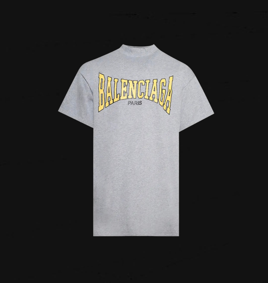 Balenciaga Oversized Tee “Heather Grey/Yellow”