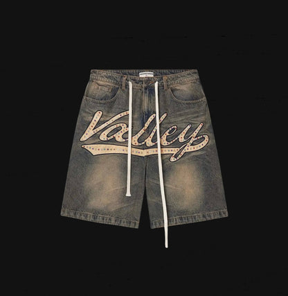 Vale Forever Skittles Embroidered Denim Shorts