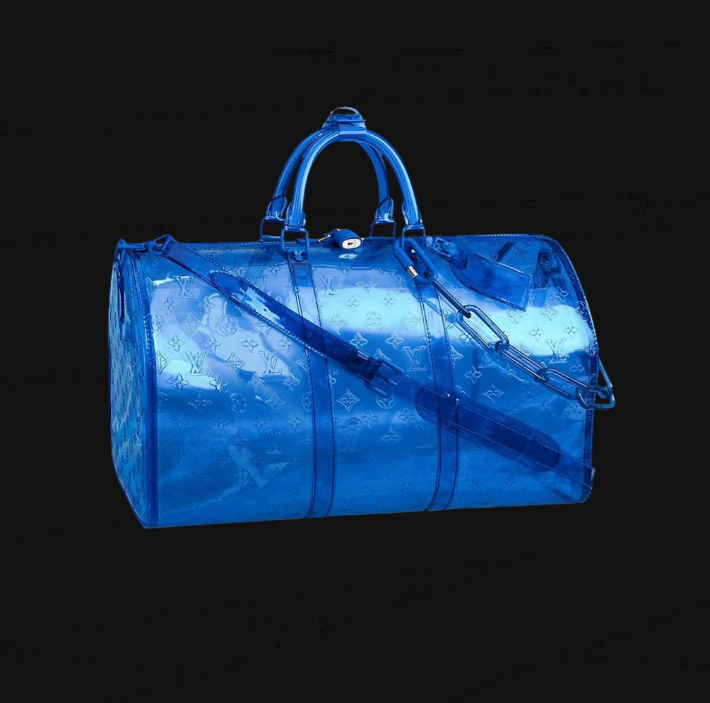 Louis Vuitton Keepall Bandouliere Monogram 50 Duffel Blue