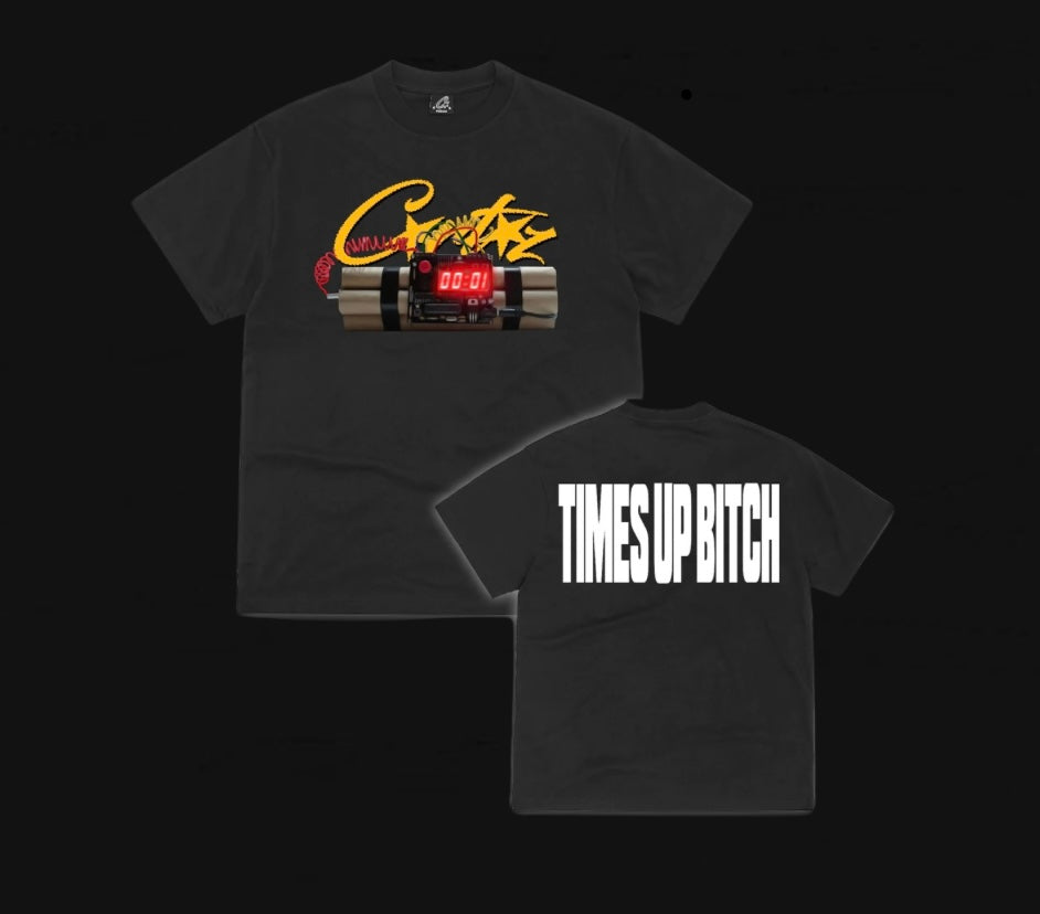 Corteiz Times Up Tee *New Blank* Black