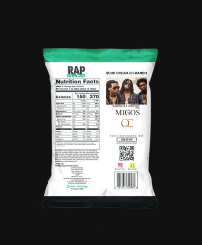 Rap Snacks Migos | Sour Cream With A Dab Of Ranch Chips