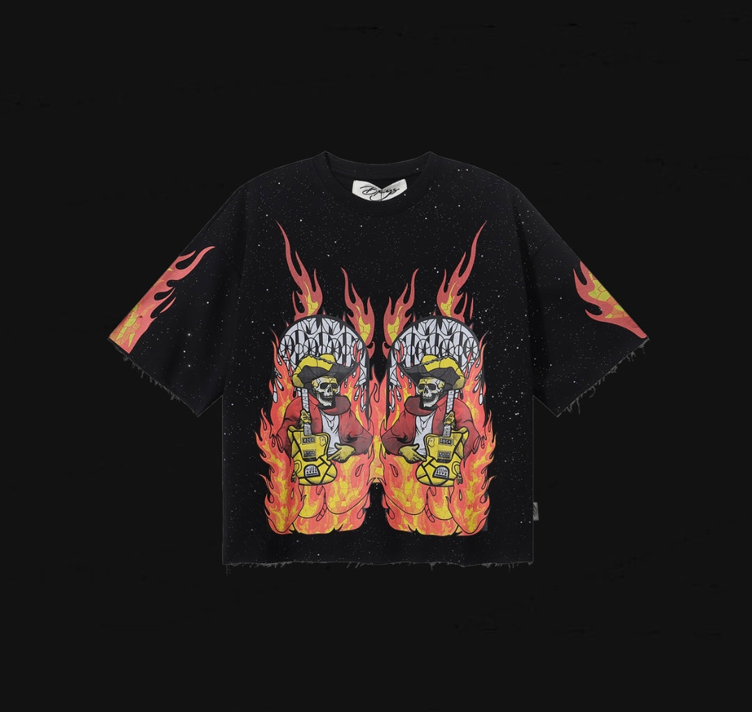 BKYS On Fire F-Terry Cropped Tee