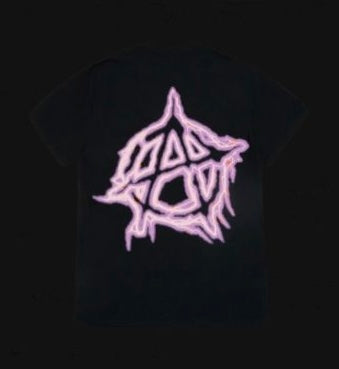 Revenge Pink Lightning Anarchy Tee Black