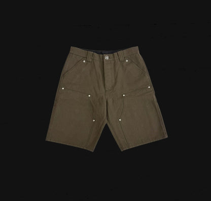 Chrome Hearts Brown Cross Leather Patch Shorts