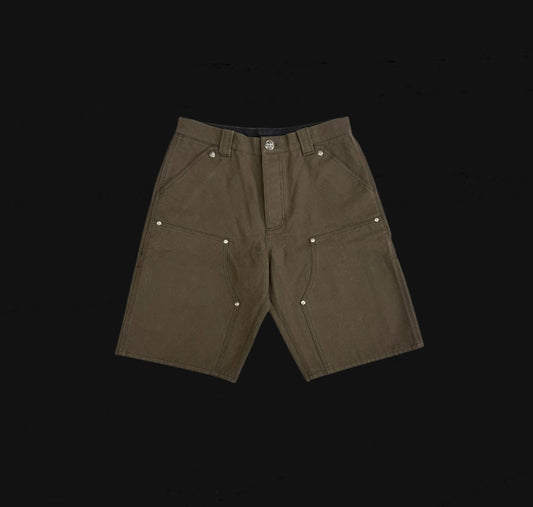 Chrome Hearts Brown Cross Leather Patch Shorts