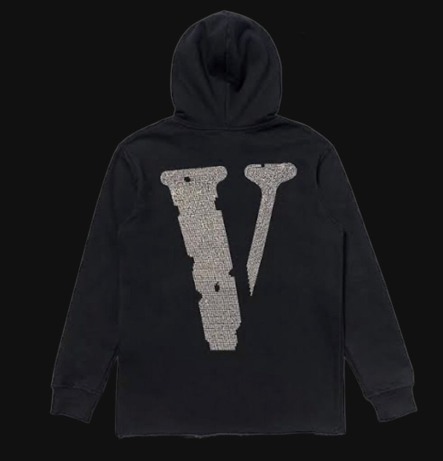 Vlone FRIENDS Rhinestone Hoodie Black